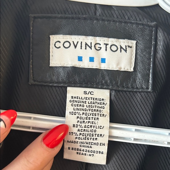 Covington Genuine Leather Black Long Blazer Coat – Size S - Picture 11 of 12